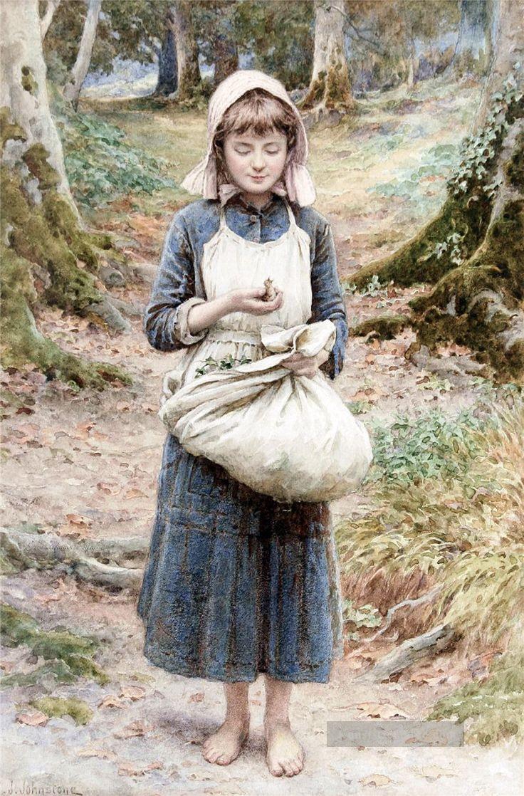 Country Girl von Henry James Johnstone Britische 05 Impressionist Ölgemälde